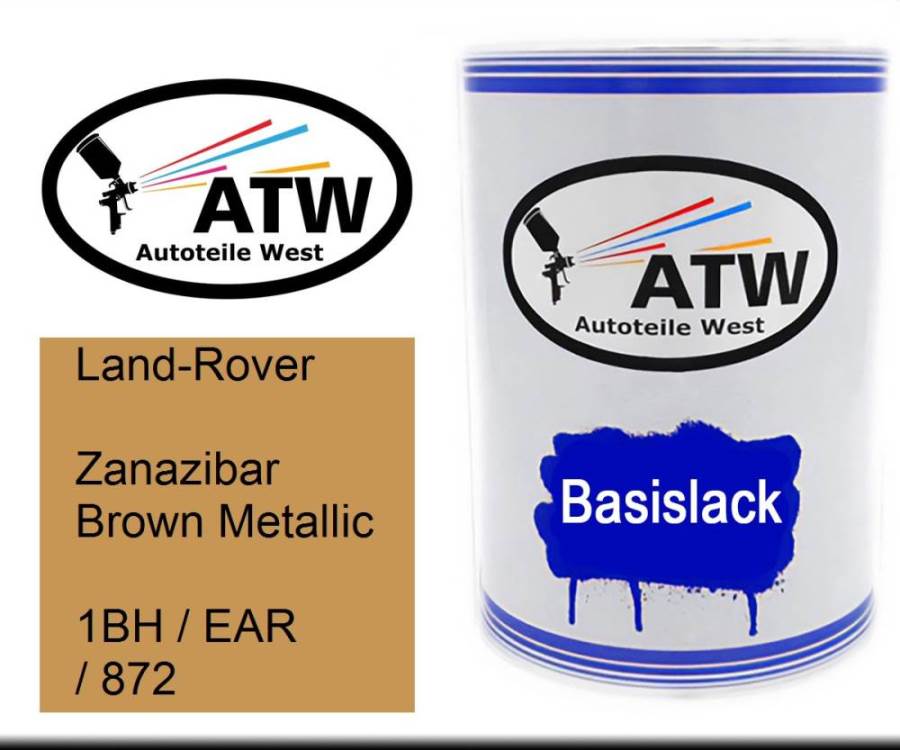 Land-Rover, Zanazibar Brown Metallic, 1BH / EAR / 872: 500ml Lackdose, von ATW Autoteile West.